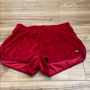 Red velvet shorts
